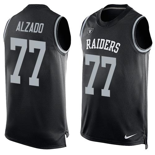 Nike Raiders #77 Lyle Alzado Black Team Color Men's Stitched NFL Limited Tank Top Jersey - Click Image to Close